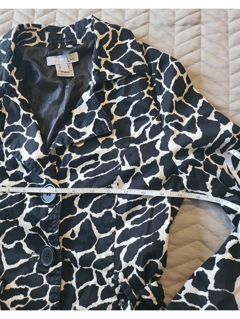 Luii Animal Print Jacket Small Tie Front Safari Chic Peplum Lightweight Coat - Picture 6 of 16
